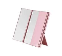 Miroir De Maquillage Pliable Et Portable À 3 Voies,Avec Lumière Pliable,Miroir Cosmétique De Vanité De Voyage Led Avec Support Réglable Pour Cadeaux.Pink.