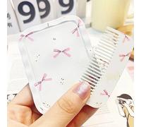 Miroir De Maquillage Pliant À Nministériels D De Lapin Blanc,Poche Portable,Rectangulaire,Cosmétique,Avec Peigne,Pour Femme.A1.