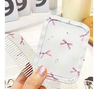 Miroir De Maquillage Pliant À Nministériels D De Lapin Blanc,Poche Portable,Rectangulaire,Cosmétique,Avec Peigne,Pour Femme.