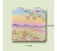 Miroir De Maquillage Pliant Double Face Portable,Miroir Grossissant Carré Tulipe,Miroir De Poche Compact,Miroir De Détermination De Vanité,Miroirs Pour Étudiants.Style2- D