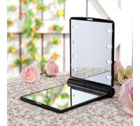 Miroir De Maquillage Portable À 8 Led, Faible Puissance, Pour Femmes, Maquillage Du Visage, Cosmétique, De Bureau, Pliable, De Poche