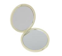 Miroir de maquillage portable pliable avec verre double face, petit sac à main rond miroir pour voyage et usage quotidien Vanity pliable de poche, jaune, Taille unique