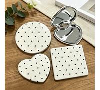Miroir de maquillage portable pliable double face, miroir de maquillage ultra-fin et léger en PU avec couvercle rabattable à 180°, miroir de maquillage multifonction anti-chute facile à transporter, a