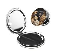 Miroir de maquillage portable pour femme, miroir grossissant compact pour filles, animaux de la ferme, miroirs de poche légers double face pour voyage, maison, bureau, petits miroirs de maquillage
