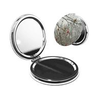 Miroir de maquillage portable pour femme, miroir grossissant compact pour filles, bouleaux, miroirs de poche légers double face pour voyage, maison, bureau, petits miroirs de maquillage pliables pour