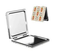 Miroir de maquillage portable pour femme, miroir grossissant compact pour filles, carotte heureuse, miroirs de poche légers double face pour voyage, maison, bureau, petits miroirs de maquillage