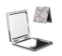 Miroir de maquillage portable pour femme, miroir grossissant compact pour filles, marbre or rose, miroirs de poche légers double face pour voyage, maison, bureau, petits miroirs de maquillage pliables