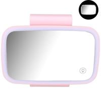 Miroir de maquillage pour pare-soleil de voiture avec écran tactile Plug and Play et clip arrière rétractableRose
