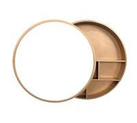 Miroir de Maquillage pour Salle de Bain - Armoire de Toilette en Bois Massif avec Miroir - Armoire de Toilette Ronde et élégante avec Porte et étagère