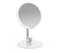 Miroir De Maquillage Rechargeable Par Usb,Portable,3 Documents,Lumière Led,Miles De Bureau,2 En 1,Nouveau.White-Cat.