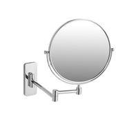 Miroir de maquillage rond en verre double face, grossissant argent