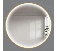 Miroir de maquillage rond mural LED avec éclairage frontal Cadre en aluminium incassable pour chambre à coucher IRC élevé ≥ 90 pour un rendu des couleurs réel