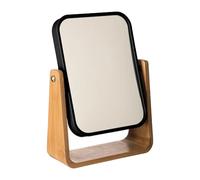 Miroir de maquillage sur pied pour coiffeuse, grand format, en bambou