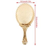 Miroir De Maquillage Vintage Portable En Or Rose,Outil De Beauté Naret Rond,Noble Restauration Des Voies Des Prairies - Type 1pcs