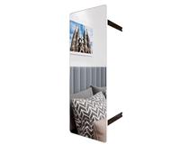 Miroir de montage miroir de dressing télescopique pliant sur rail coulissant, miroir de garde-robe avec intérieur invisible, miroir sur toute la longueur avec push-pull intégré(White,130*40cm)