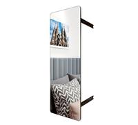 Miroir de montage miroir de dressing télescopique pliant sur rail coulissant, miroir de garde-robe avec intérieur invisible, miroir sur toute la longueur avec push-pull intégré(Black,130*40cm)