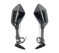 Miroir De Moto Rétroviseurs Motocross Scooter Rétroviseur Convexe Arrière Electrombile 8/10mm Rétroviseur Moto Fiber Carbone Rétroviseurs Moto(Black,10mm)