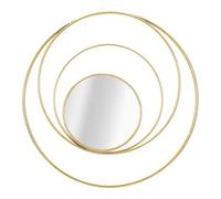 Miroir de mur avec des cercles en métal doré à¿ 80x3,5 cm