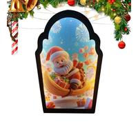 Miroir de Noël | Hologramme Père Noël pour Décoration | Ornement Festif LED avec Effet Lumineux, Accent Moderne de Fête, Installation Facile, Idéal pour Fenêtre Bureau Salle Porte Chambre Dortoir
