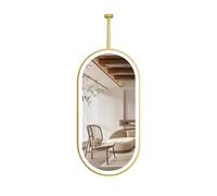 Miroir de plafond double face rotatif à 360° avec éclairage réglable en 3 couleurs | Idéal pour les chambres d'hôtel et les salons | Grand miroir de maquillage 40 x 80 cm
