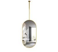 Miroir de plafond ovale avec poteau de suspension, réflexion haute définition pour décoration de salle de bain et amélioration de l'espace