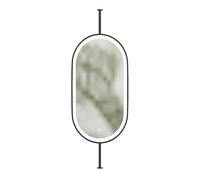 Miroir de plafond ovale élégant pour salle de bain avec bras rotatif à 360 ° - Parfait pour entrée et décoration de garde-robe - Finition noire élégante - 40 x 80 cm