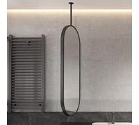Miroir de plafond ovale haute définition en métal - Miroir décoratif à suspendre avec suspension sur poteau 50 cm x 90 cm Décoration de plafond élégante pour la maison, le bureau et les intérieurs