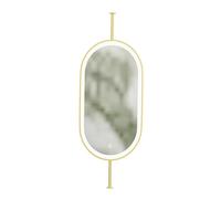 Miroir de plafond ovale lumineux pour salle de bain et décoration d'intérieur, bras rotatif à 360°, personnalisable, parfait pour entrée et armoire (doré, 50 x 80 cm)
