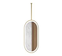 Miroir de plafond ovale rotatif à LED avec 3 réglages de couleur et luminosité réglable, parfait pour salon, chambre à coucher et placard (noir, 40 x 70 cm)