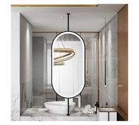 Miroir De Plafond Pivotant Double Face for Salle De Bain avec Éclairage LED, Miroir De Coiffeuse, Disponible en Or Et en Noir.(Black,50x80cm)