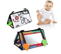 Miroir De Plancher De Temps De Ventre, Double Activité De Contraste Élevé, Jouets De Développement De Bébé Noir Et Blanc Pour Les Nourrissons Garçons Et Filles