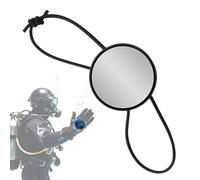 Miroir de plongée - Objectif de plongée à vue arrière, réflecteur monté au poignet, vue grand angle convexe, bracelet réglable, équipement de plongée, équipement de plongée circulaire compact