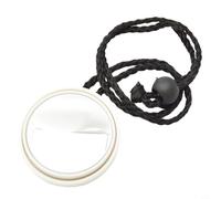 Miroir de plongée réglable à 360 degrés avec cadre en ABS, lentille en verre transparent et cordon de corde pour fixation à l'anneau en D ou BC (blanc)