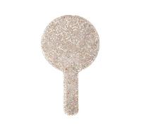 Miroir de poche à strass avec poignée - Miroir compact de voyage - Miroir de courtoisie tendance pour femme