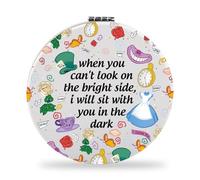 Miroir de poche Alice Merveilles Miroir de maquillage Alice Fairy Gifts Cheshire Cat Makuep Miroir Cadeau pour amoureux d'Alice (When You UK)