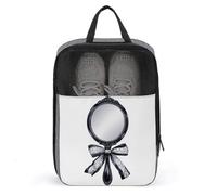 Miroir de poche avec nœud noir aquarelle sac à chaussures pour voyage, usage quotidien, sac de rangement anti-poussière pour chaussures de golf