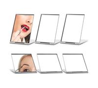 Miroir de poche - Brelet - Lot de 6 - Ultra fin - Coque en aluminium - Léger et compact