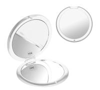 Miroir de poche compact grossissant x 1 x/15 x - Miroir de poche pliable et portable double face - 8,5 cm - Élégant miroir cosmétique pliable pour sac à main de voyage