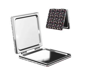 Miroir de poche compact imprimé crâne guitare rock style rock, petit miroir de maquillage de voyage pour femme, grossissement 1X/2x, mini miroirs portables mignons pour sac à main, cadeau carré