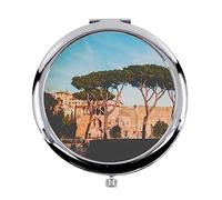 Miroir de Poche en Métal - Forum de Trajan Via Dei Fori Imperiali Rome Italie - (Diamètre 70 mm)