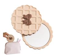 Miroir de poche, miroir de maquillage de voyage à motif gaufré, outil cosmétique rond compact avec design pour coiffure, contrôle d'apparence, activités de plein air, aventure, shopping, selfie,