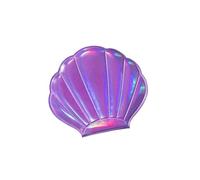 Miroir de Poche Miroir de Maquillage Dream Laser Color en Forme de Coquillage, grossissant x2, Portable, Pliable, Double Face(Purple)