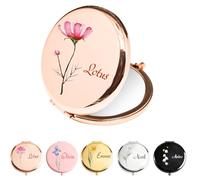 Miroir de Poche Personnalisé pour Femme, Miroir Compact avec Prénom