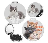 Miroir de Poche Portable personnalisé avec grossissement 2X