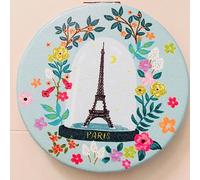 Miroir de Poche Rond Paris Tour Eiffel - Motif Paris Je t'adore - Boule de Neige sur Fond Bleu Ciel