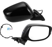 Miroir de porte côté passager droit Remplacement Assemblée de miroir de rétroviseur latéral pour Honda Fit 2009-2014 Noir Brillant Miroir sans Chauffage