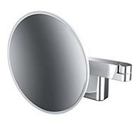 emco LED miroir de rasage et de maqu'illage, modèle mural, bras à double articulation, grossissement 5x, rond, 109506030, Couleur: chrome