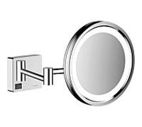 hansgrohe Miroir de rasage AddStoris 41790000 avec éclairage LED, montage mural, chromé