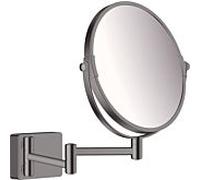 Miroir de rasage Hansgrohe AddStoris 41791340, grossissement 1x et 3x, fixation murale, chrome noir brossé