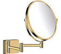 Miroir de rasage Hansgrohe AddStoris 41791990, grossissement 1x et 3x, fixation murale, optique en or poli